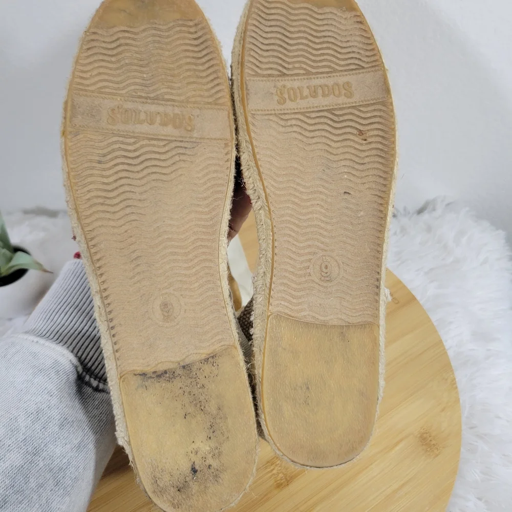 SOLUDOS x WREN Batik red ankle tie open heel boho summer espadrille sandals